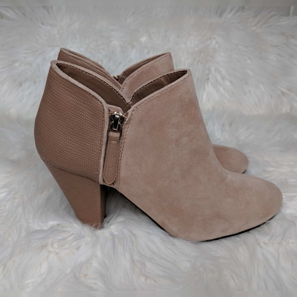 Gianni Bini Brown Suede and Leather Booties